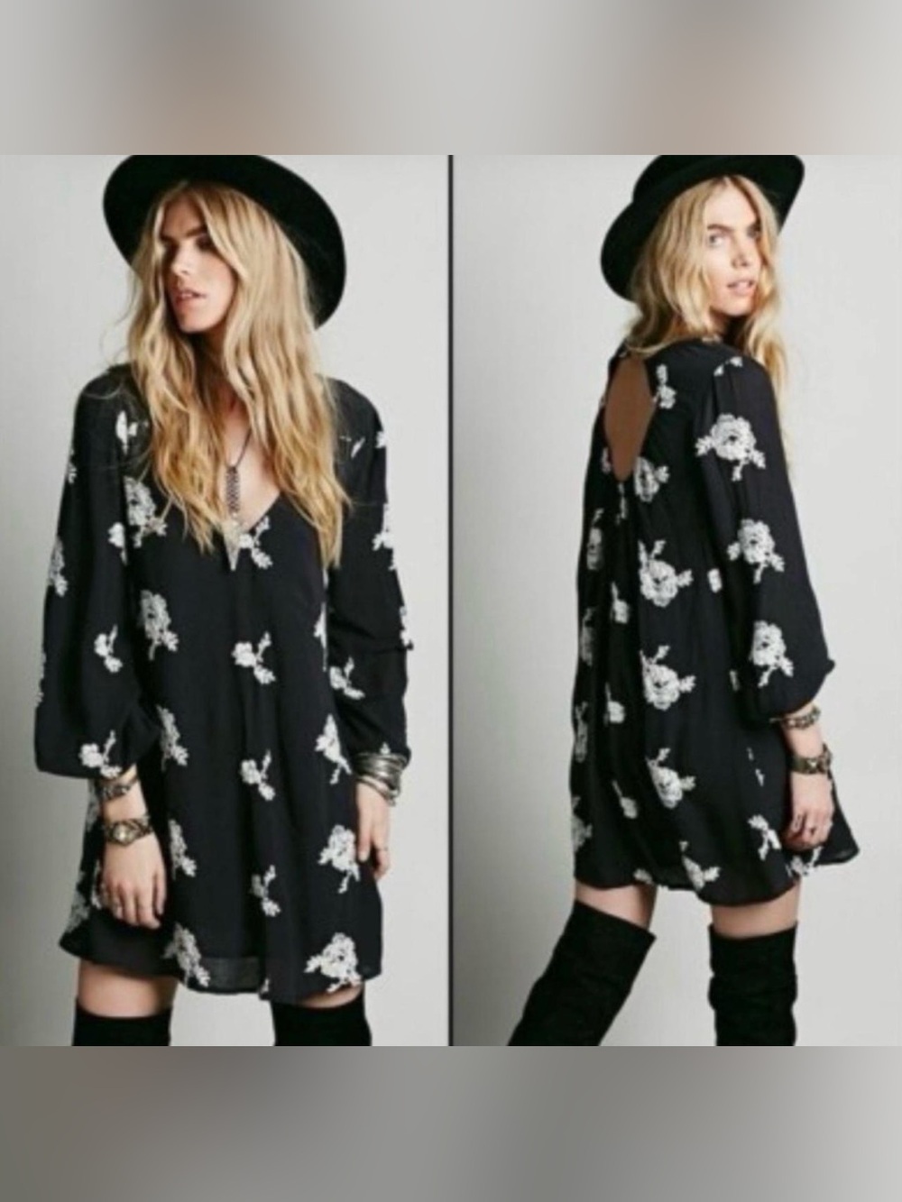 Free People Emma Embroidered Swing/Tunic Dress Size S